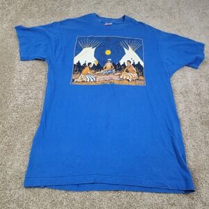 Vintage Fruit of the Loom Native American Tipi Graphic T-Shirt XL